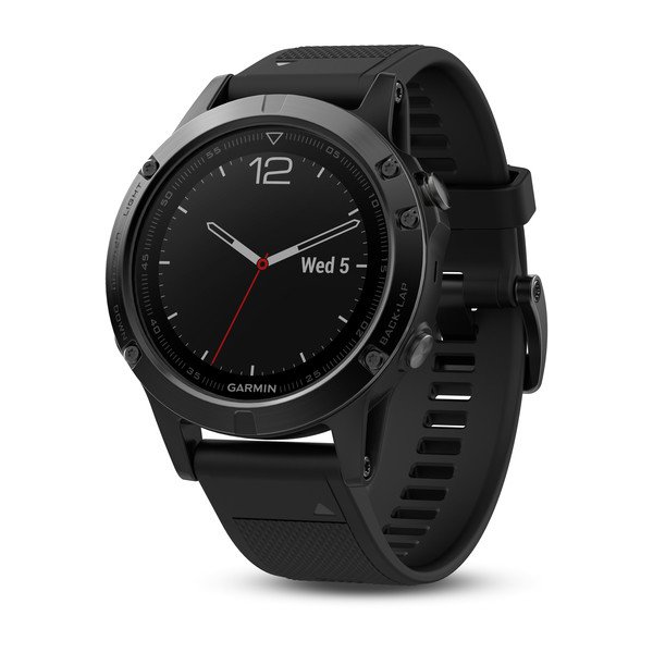 Garmin fēnix® 5 Black Sapphire with Black Band, Europe, Australia and New Zealand