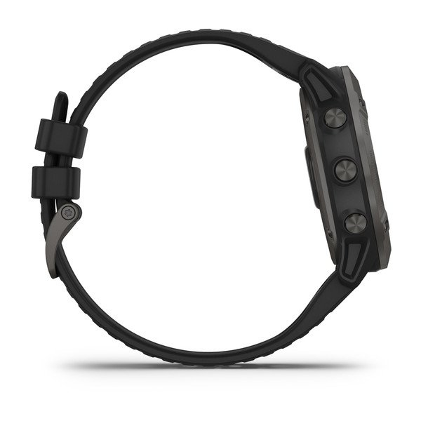 Garmin fēnix® 6X Pro Solar, kolgrå titan med diamantliknande kol med svart armband