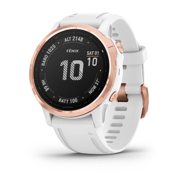 Garmin fēnix® 6S Pro, roséguldfärgad med vitt armband