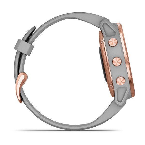 Garmin fēnix® 6S Sapphire, roséguldfärgad med pudergrått armband