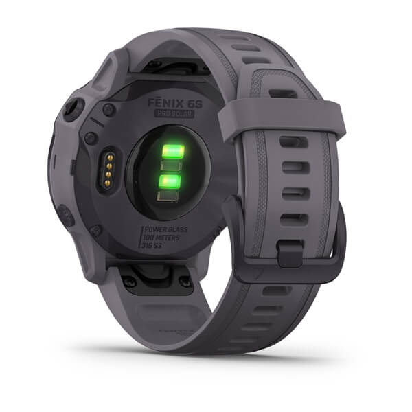 Garmin fēnix® 6S Pro Solar, ametistfärgat stål med ljust skiffergrått armband