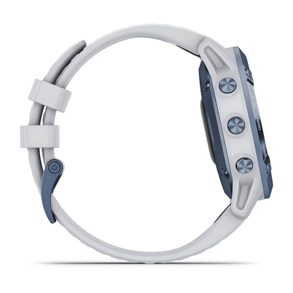 Garmin fēnix ® 6 - Pro Solar, mineralblå med vitt armband